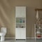 Basicwise Modern White Standing Bathroom Tall Linen Tower Storage Cabinet, Wide QI004475L.WT - alternate 4